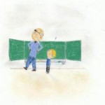 Karikatur Lehrer und Schüler 3.11 - Farbstift auf Papier/A4