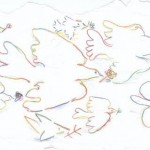 Barcelona trauer Tauben - Farbstift auf Papier/A5