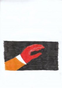 Die Hand 4.11 - Farbstift auf Papier/A4