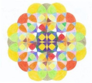 Geometrie 2 - Farbstift auf Papier/A4