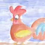 Huhn 13.5 - Wasserfarben auf Papier/A4