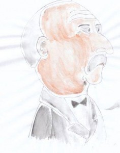 Karikatur Präsitent Grover Cleveland (USA) 5.6 - Aquarell auf Papier/A4