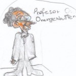 Karikatur Professor Orangenbutter - Farbstift auf Papier
