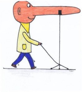 Karikatur lange Nase 1.11 - Filzstift auf Papier/A4