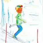 Skifahrer 2.1 - Filzstift auf Papier/A4