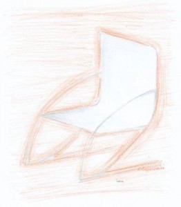 Stuhl Inka 2.12 - Farbstift auf Papier/A4